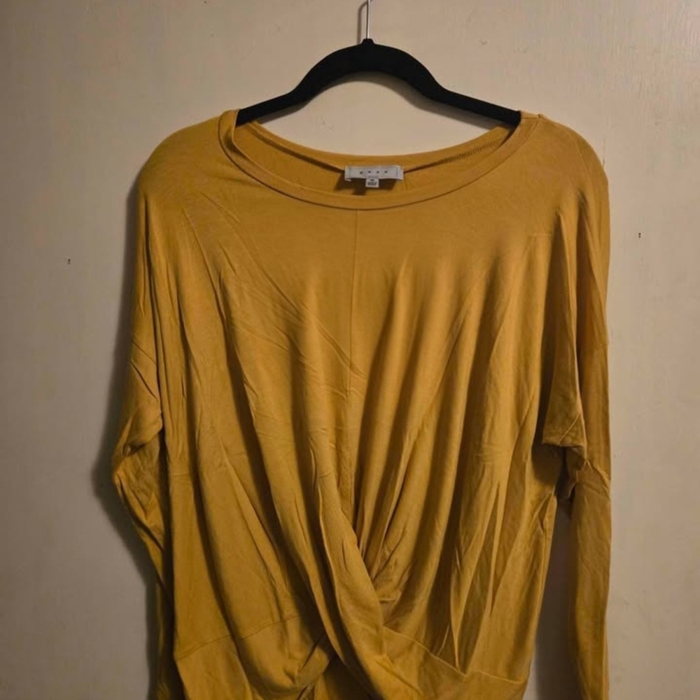 Gaze Mustard Twist Front Blouse